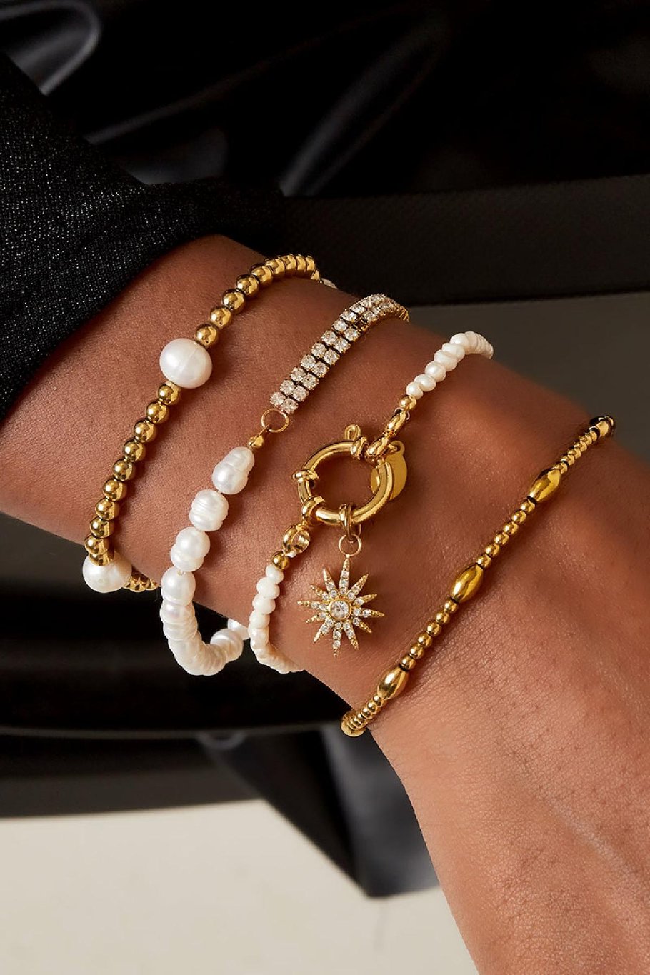 stainless steel bracelet pearls  Picture2
